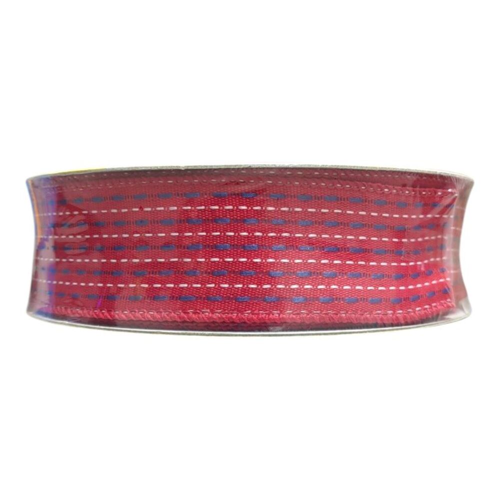 Member's Mark Wired Edge Premium Spring Ribbon, 1.5in Wide x 50yds - Red Stitch